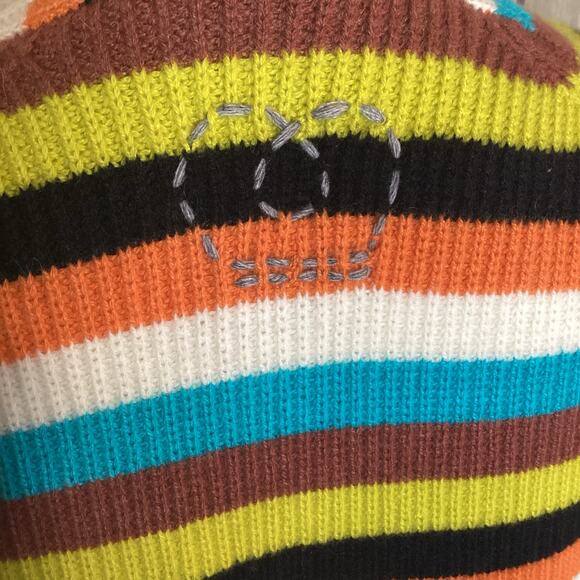 Queene And Belle 100% Cashmere Scotland Striped Oversized Open Cardigan - Picture 7 of 11